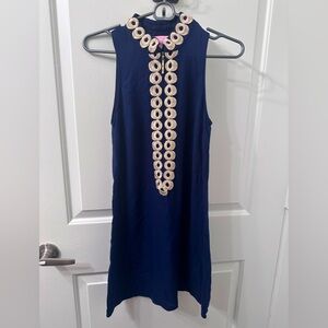 Lilly Pulitzer Navy Dress with Gold Accents